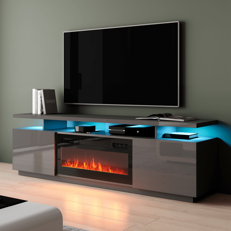 Burkard TV Stand for TVs up to 78" with Fireplace Included