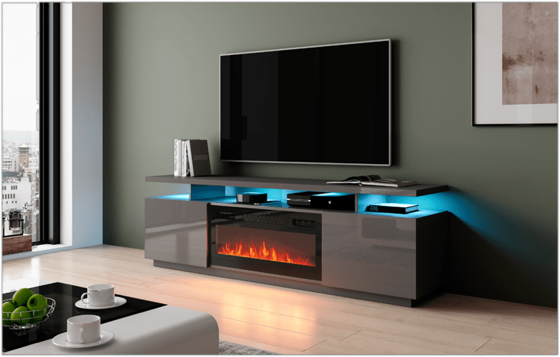Burkard TV Stand for TVs up to 78" with Fireplace Included