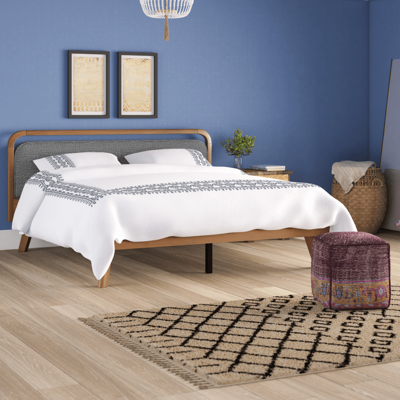 Thiel Tufted Solid Wood and Upholstered Platform Bed