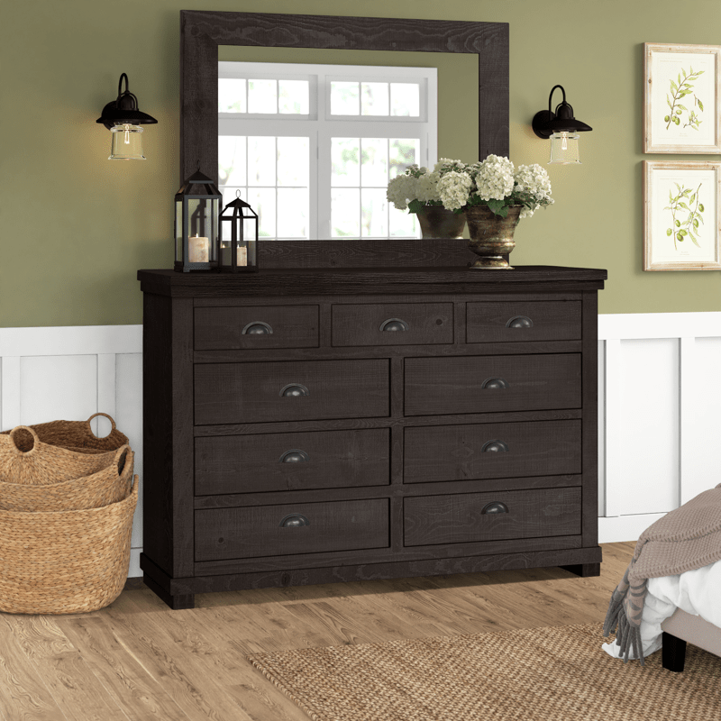 Lockridge 9 Drawer Dresser with Mirror