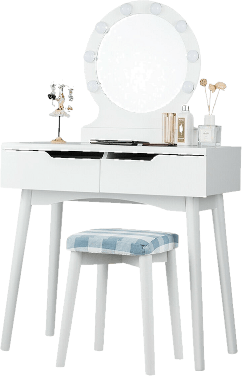 Cyrilmagnin Makeup Vanity Set with Stool and Mirror