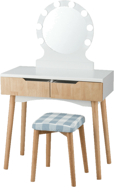 Cyrilmagnin Makeup Vanity Set with Stool and Mirror