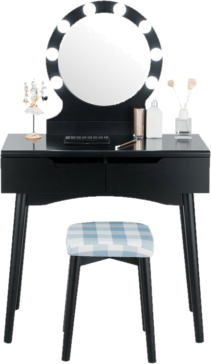 Cyrilmagnin Makeup Vanity Set with Stool and Mirror