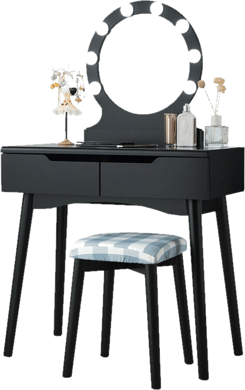 Cyrilmagnin Makeup Vanity Set with Stool and Mirror