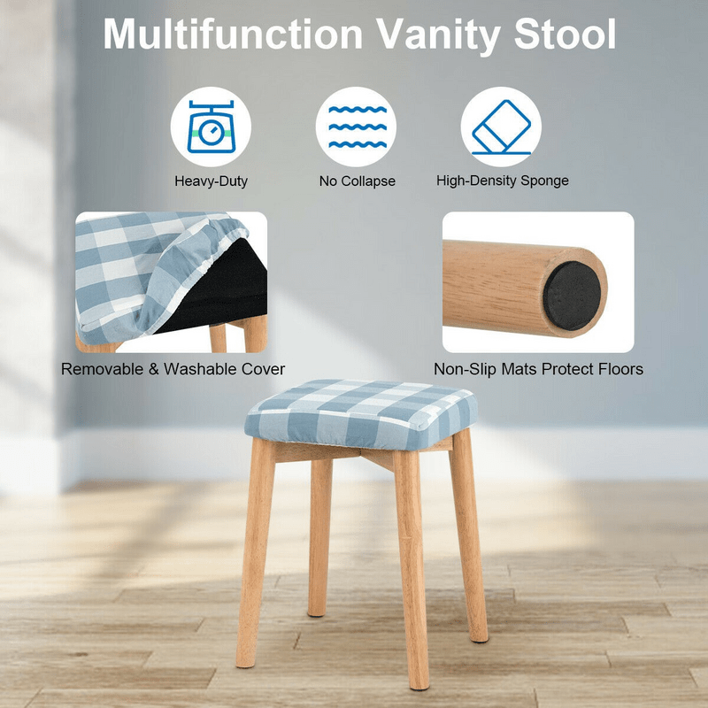 Cyrilmagnin Makeup Vanity Set with Stool and Mirror