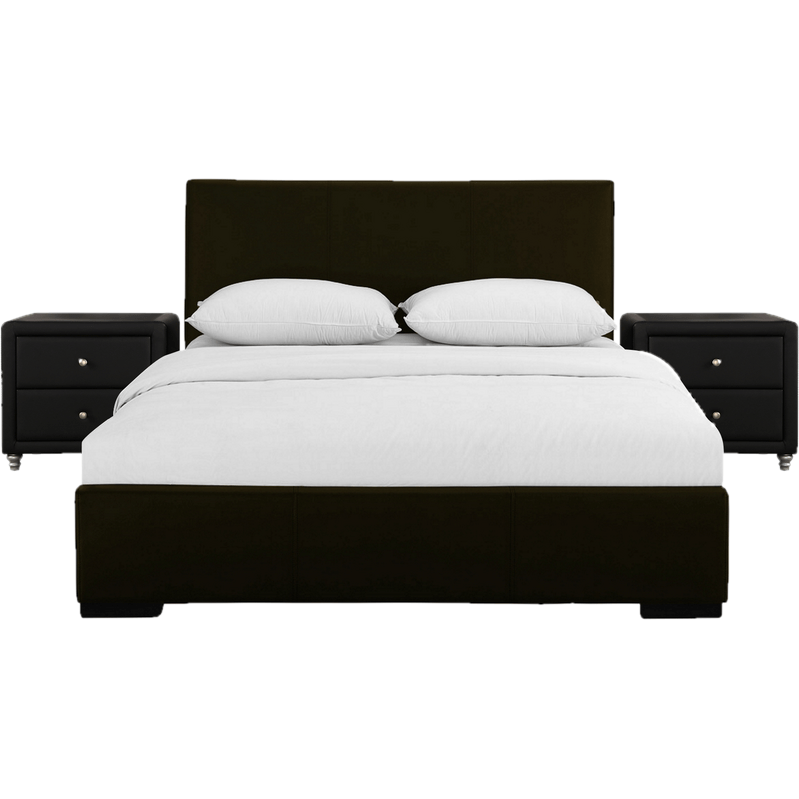 Dumfries Upholstered Platform 3 Piece Bedroom Set - Queen Size