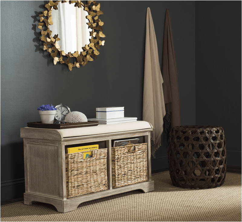 Santa Cruz Upholstered Cubby Storage Bench