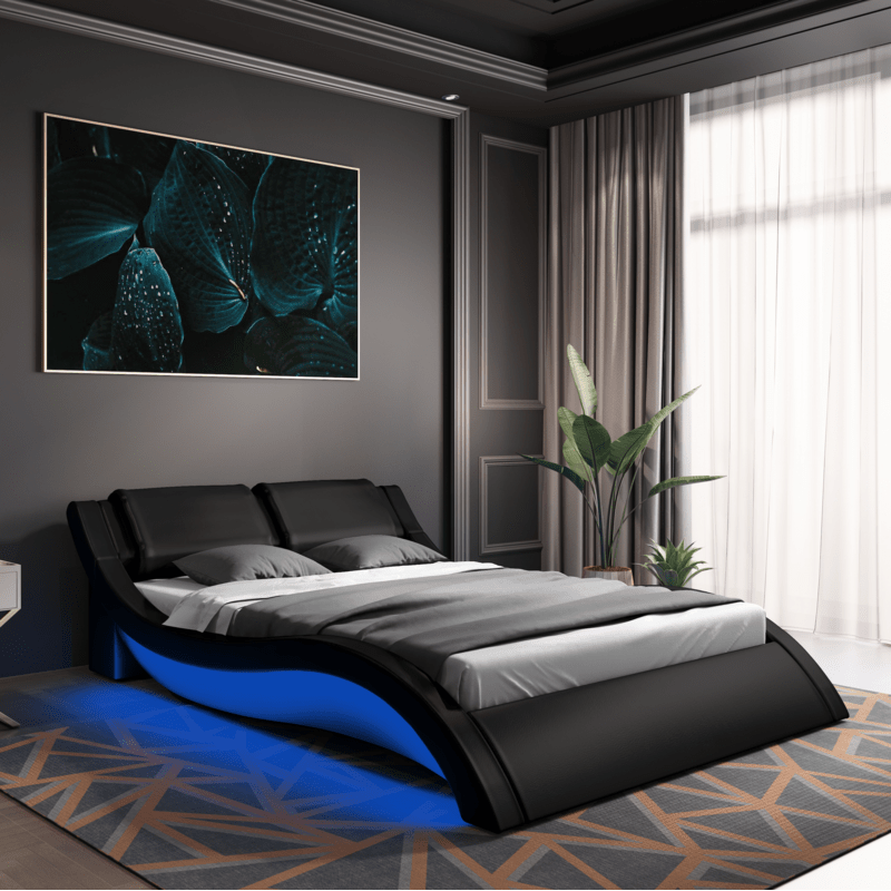 Abygaël Upholstered Low Profile Sleigh Bed