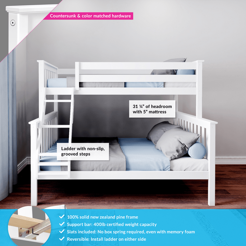 Bolles Twin Over Full Solid Wood Standard Bunk Bed by Harriet Bee