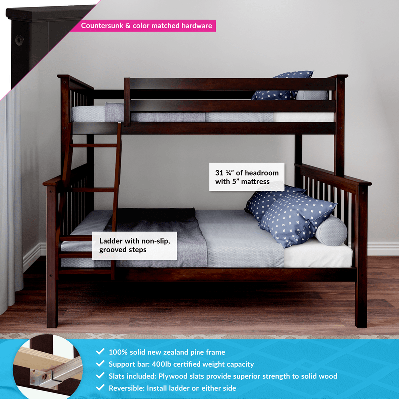 Bolles Twin Over Full Solid Wood Standard Bunk Bed by Harriet Bee