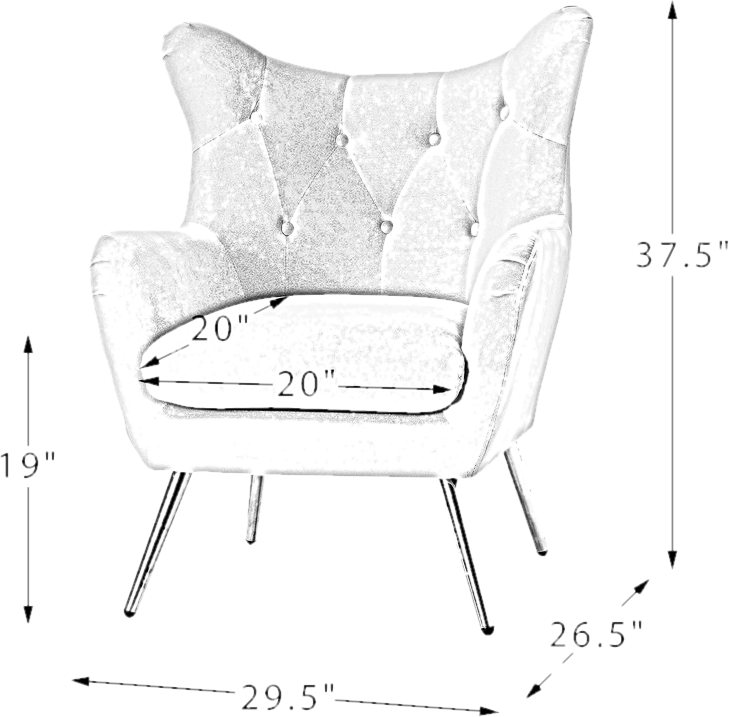 Dowdle 29.25'' Wide Tufted Velvet Wingback Chair