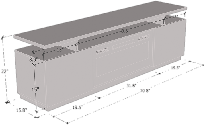 Burkard TV Stand for TVs up to 78" with Fireplace Included
