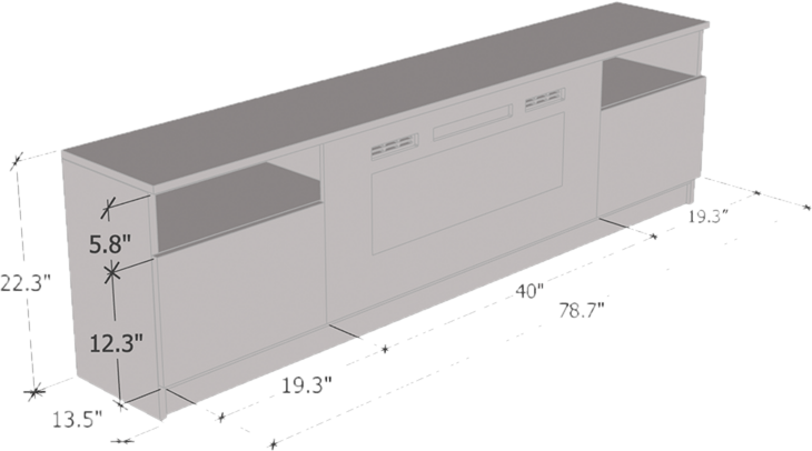 Delaine TV Stand for TVs up to 88" with Electric Fireplace Included
