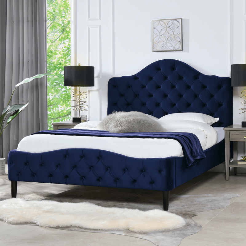 Harley Tufted Upholstered Low Profile Platform Bed