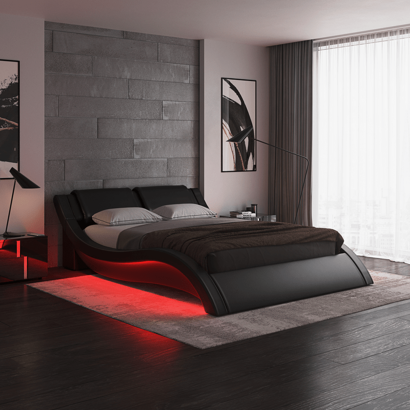 Abygaël Upholstered Low Profile Sleigh Bed