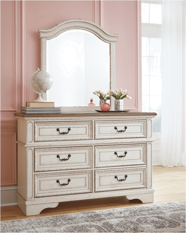 Realyn 6 Drawer 64" W Double Dresser with Mirror