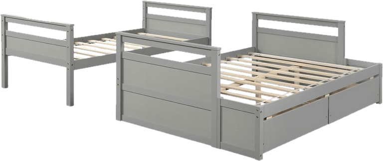 Mahurin Twin Over Full 2 Drawer Solid Wood Standard Bunk Bed by Mack & Milo™