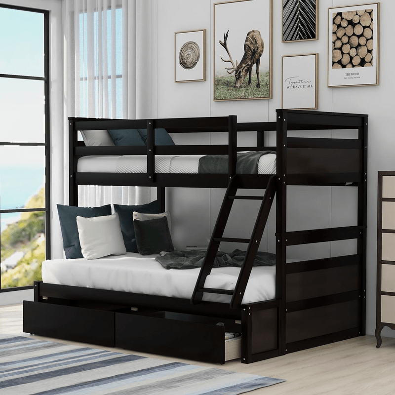 Mahurin Twin Over Full 2 Drawer Solid Wood Standard Bunk Bed by Mack & Milo™