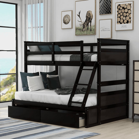 Mahurin Twin Over Full 2 Drawer Solid Wood Standard Bunk Bed by Mack & Milo™