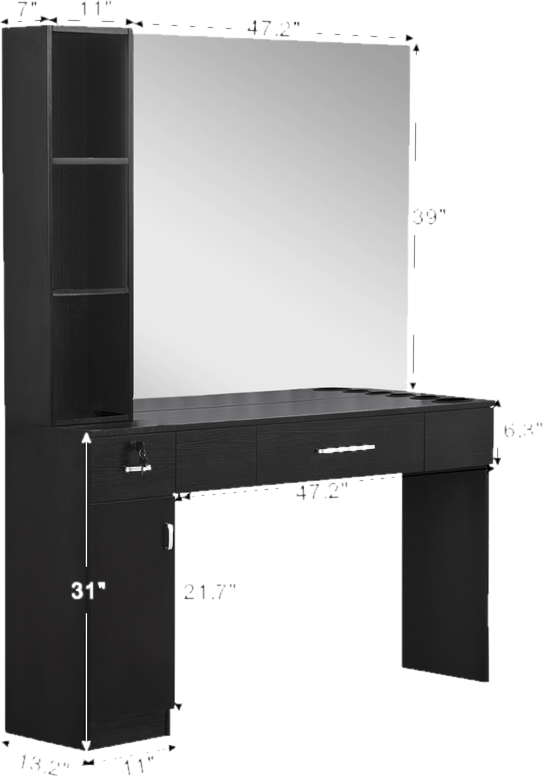 Shumake 2 Drawer Combo Dresser with Mirror