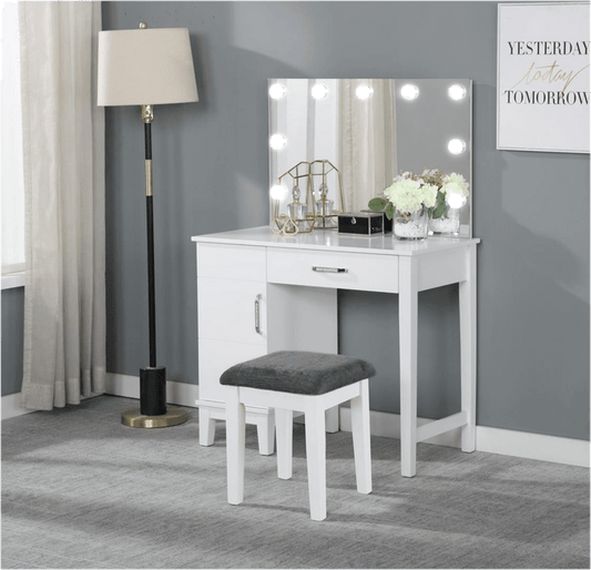 Bryken Vanity Set with Stool and Mirror