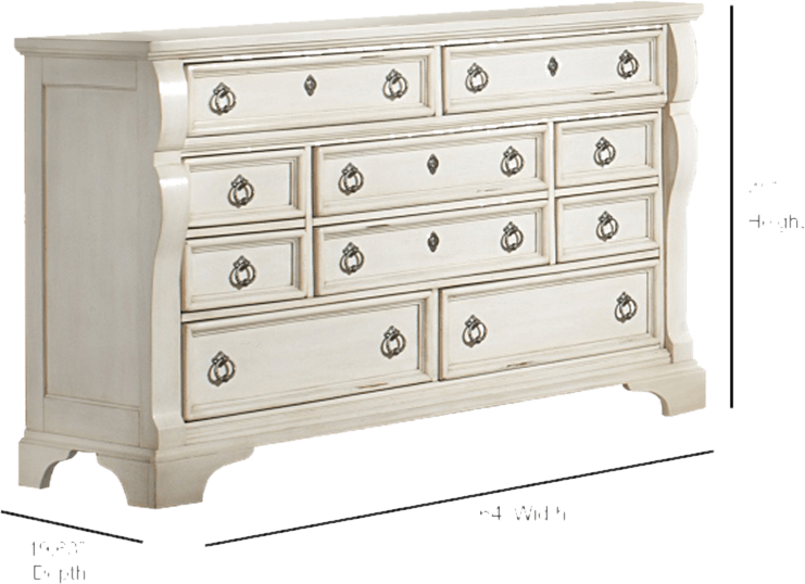 Nott 10 Drawer 64" W Dresser With Mirror