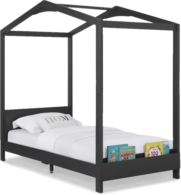Twin Solid Wood Platform Standard Bed with Shelves by Delta Children