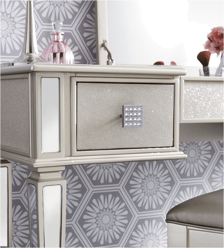 Lonnix Vanity Set with Stool and Mirror