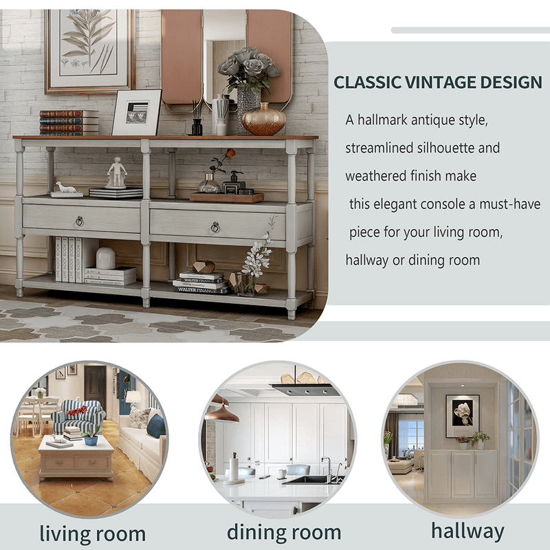 Meryl 57.9'' Solid Wood Console Table