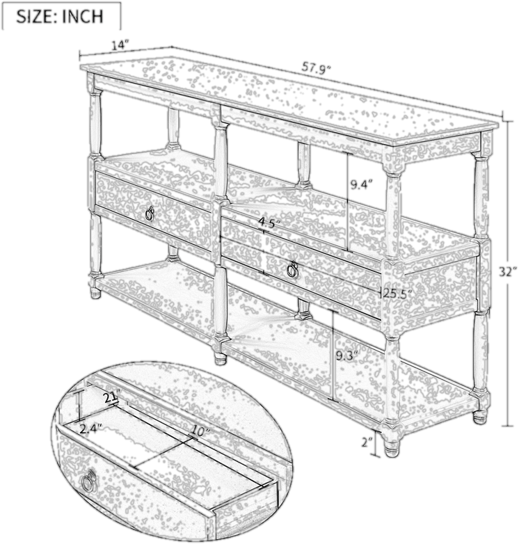 Meryl 57.9'' Solid Wood Console Table