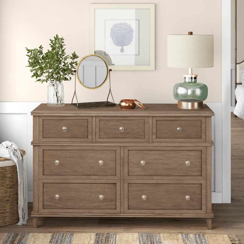 Marc 7 Drawer 57'' W Solid Wood Dresser