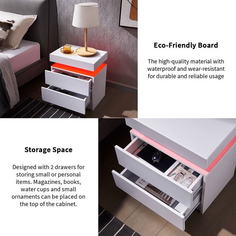 Heimdall 2 - Drawer Nightstand - Led Nightstand