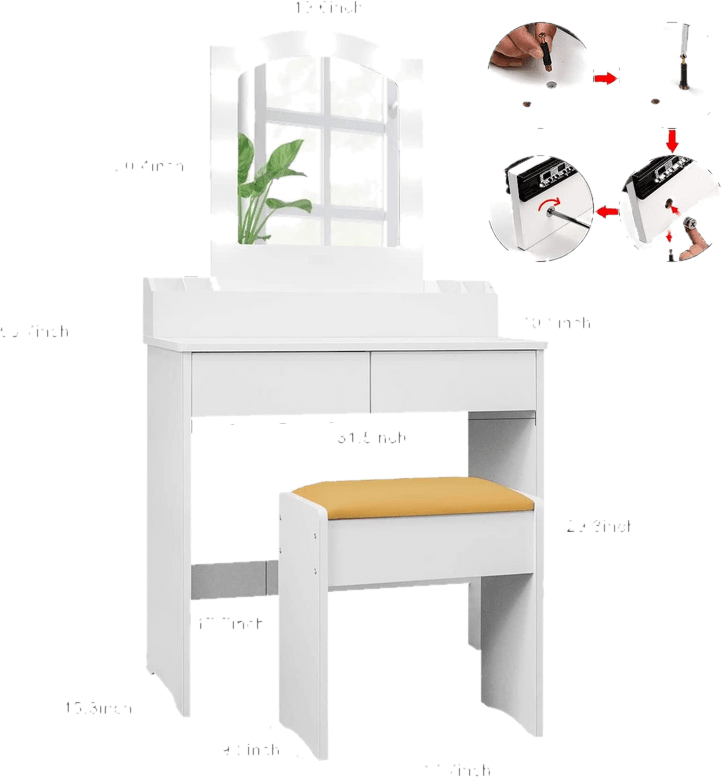 Nole Vanity Set with Mirror