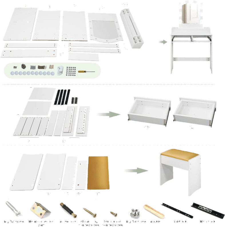 Nole Vanity Set with Mirror