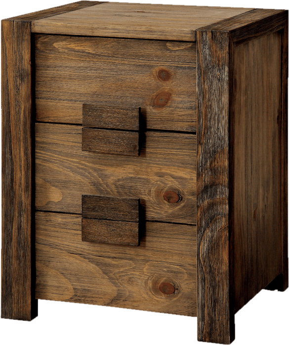 Elliston 3 Drawer Nightstand in Rustic Natural Tone