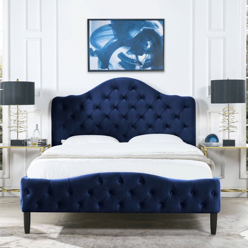 Harley Tufted Upholstered Low Profile Platform Bed