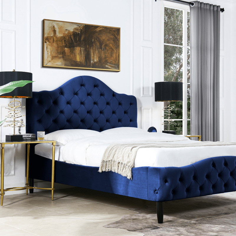 Harley Tufted Upholstered Low Profile Platform Bed