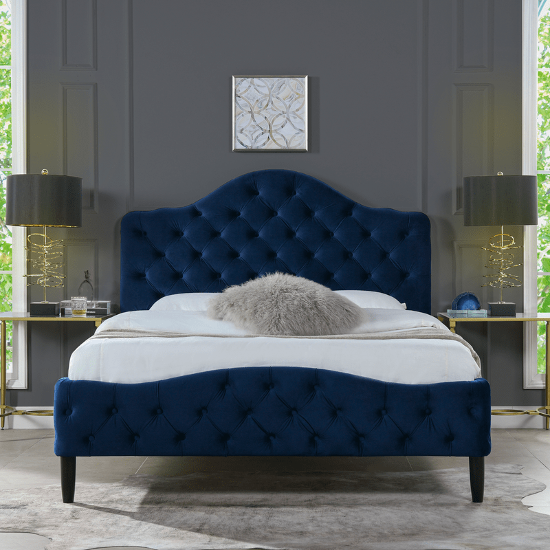 Harley Tufted Upholstered Low Profile Platform Bed