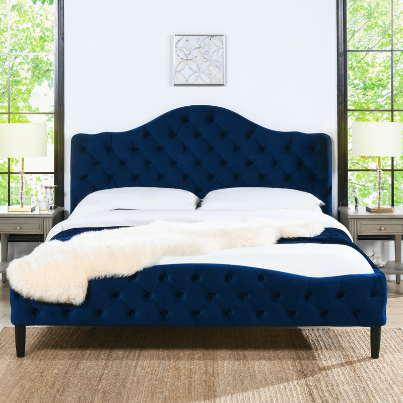 Harley Tufted Upholstered Low Profile Platform Bed