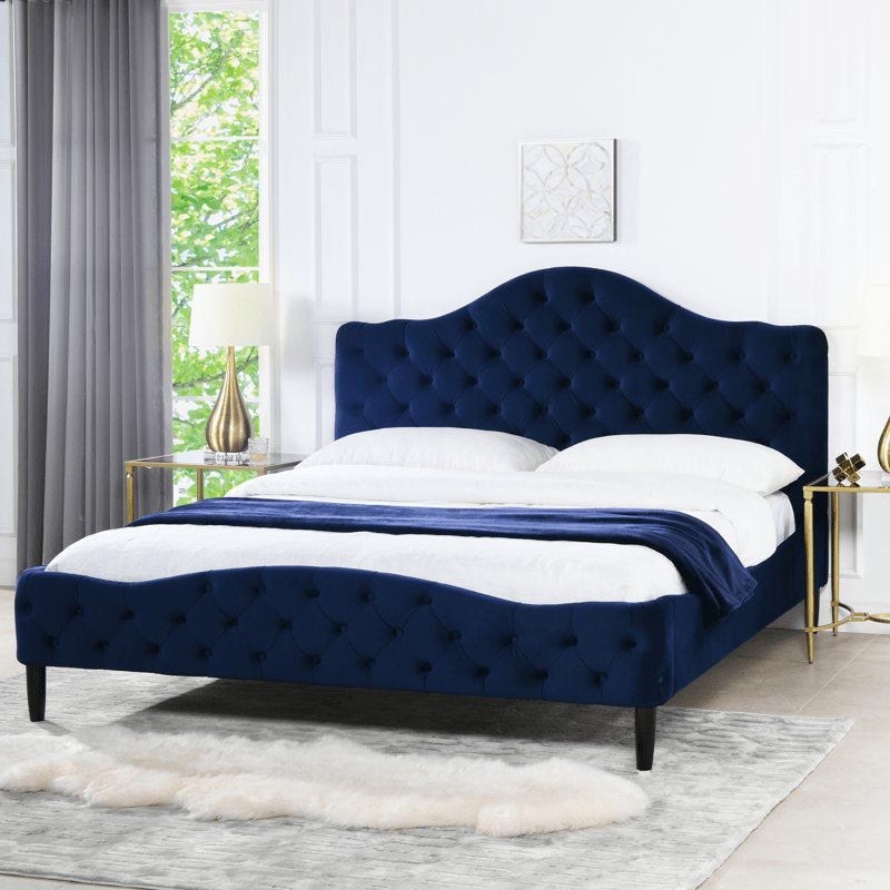 Harley Tufted Upholstered Low Profile Platform Bed