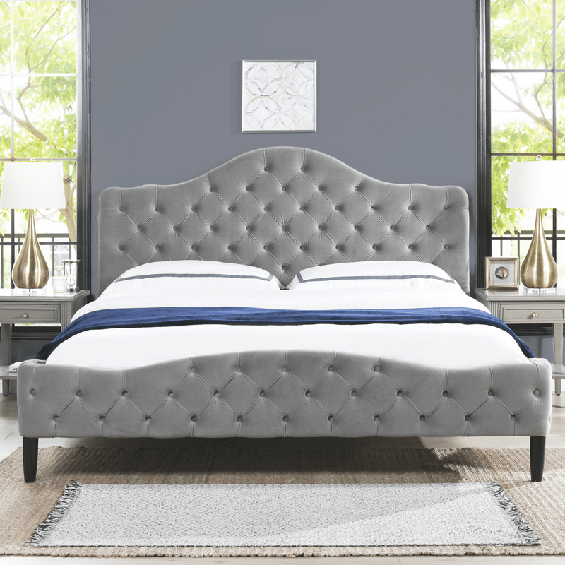 Harley Tufted Upholstered Low Profile Platform Bed