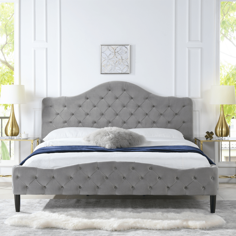 Harley Tufted Upholstered Low Profile Platform Bed