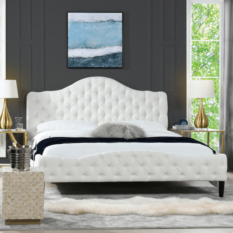 Harley Tufted Upholstered Low Profile Platform Bed