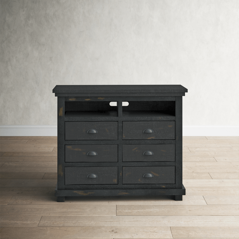 Lockridge 6 Drawer 48" W Solid Wood Media Double Dresser