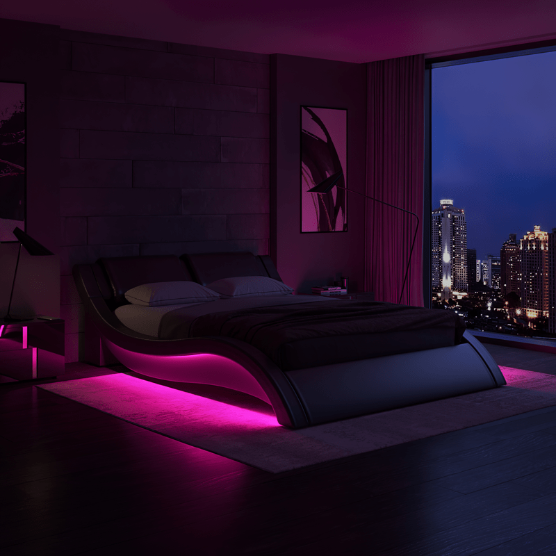 Abygaël Upholstered Low Profile Sleigh Bed