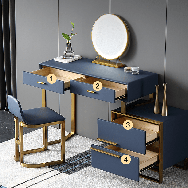 Makeup Vanity Set With Mirror & Chair