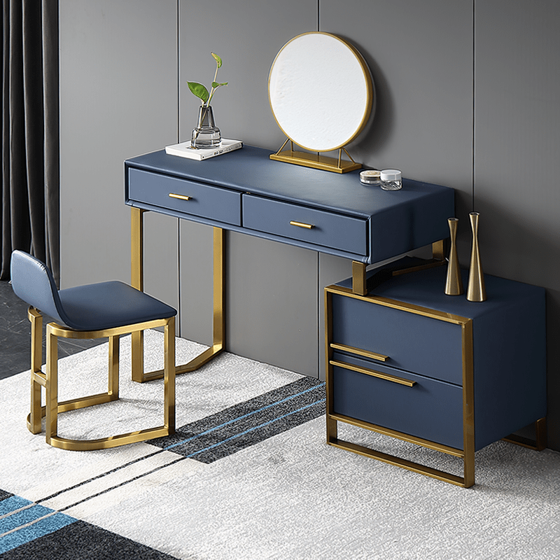 Makeup Vanity Set With Mirror & Chair