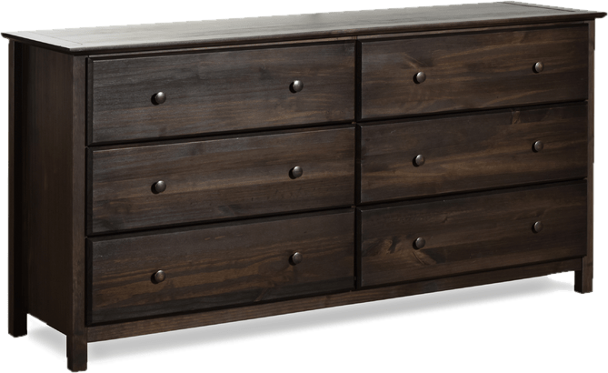 Shaker 6 Drawer 63.8'' W Solid Wood Double Dresser