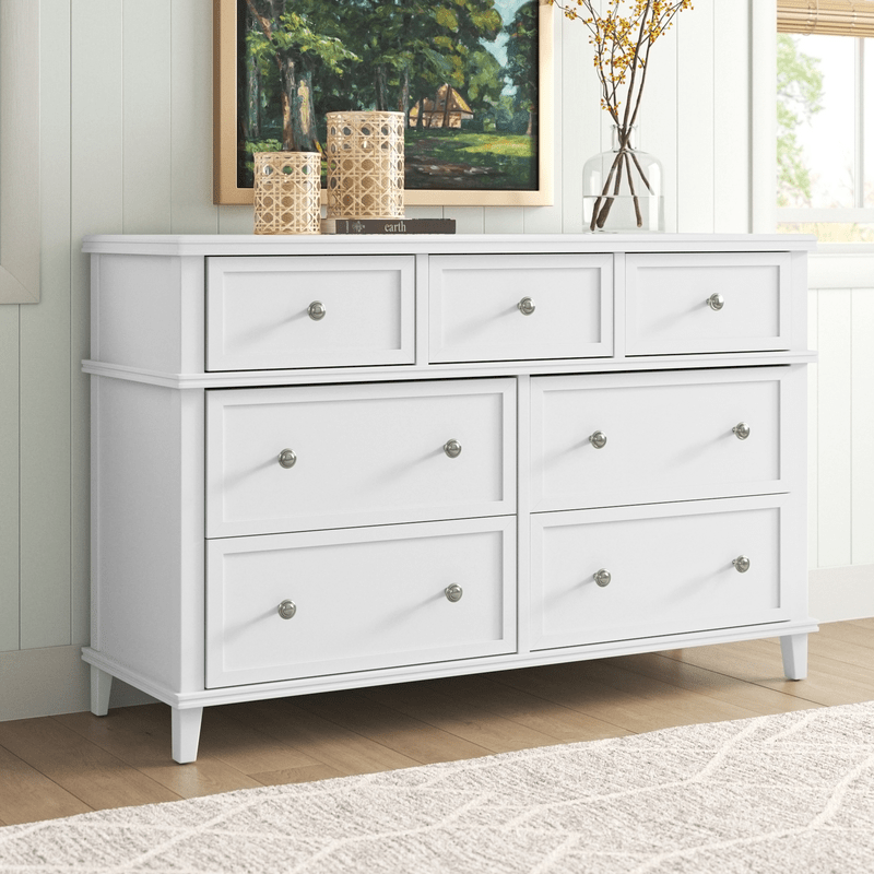 Marc 7 Drawer 57'' W Solid Wood Dresser
