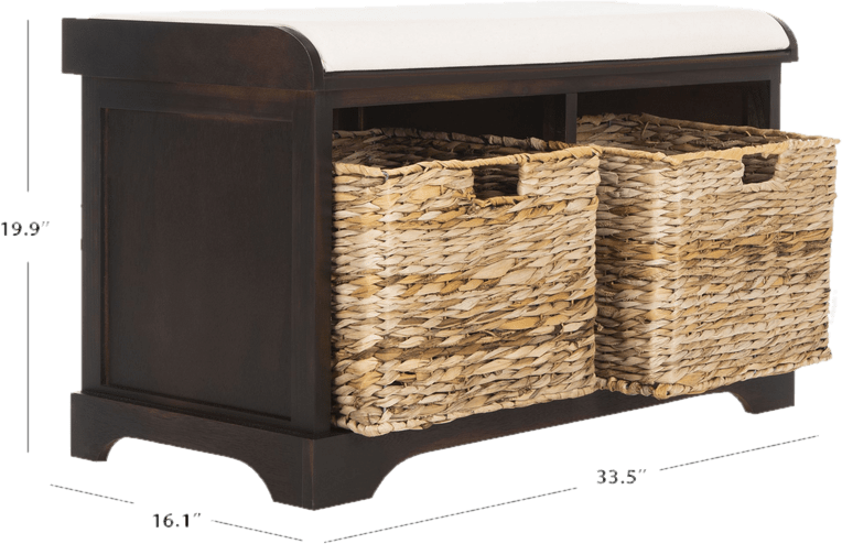 Santa Cruz Upholstered Cubby Storage Bench
